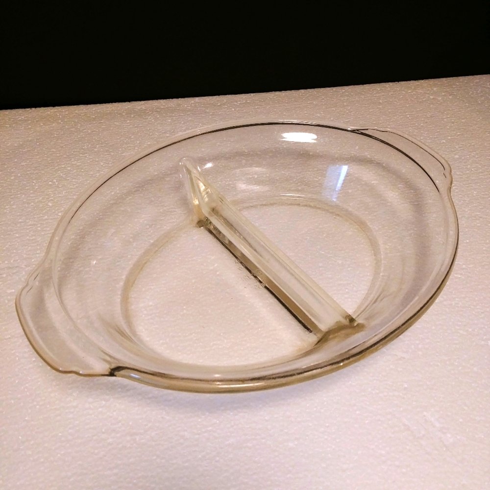 Pyrex Vintage Spilt Clear Glass Server Dish 468